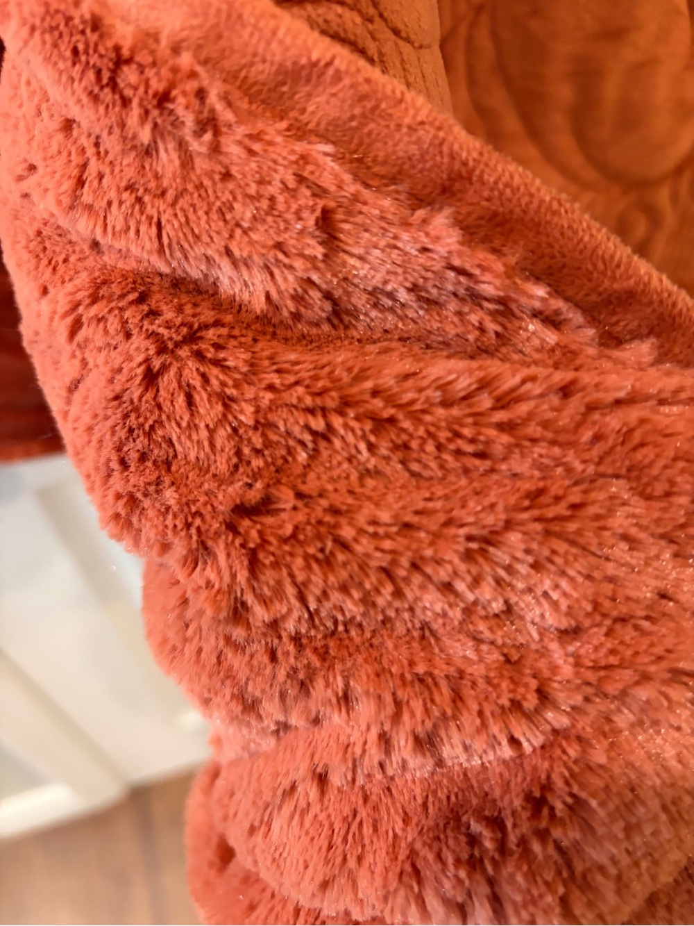 Martha Stewart Quilted Pumpkin-Embossed Throw in Rust Orange - Picture 3 of 4